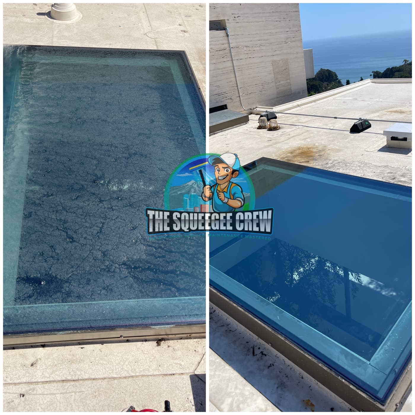 Skylights & Glass before and after by The Squeegee Crew